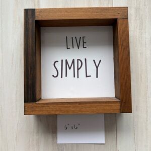 Live Simply Brown Wooden Wall Decor